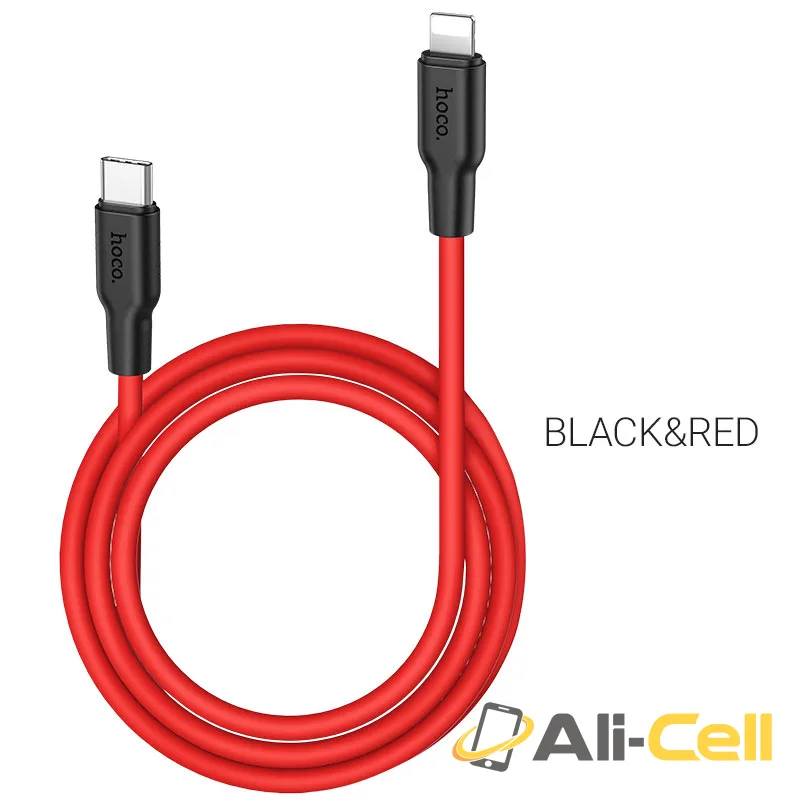 Cable Type-C to Lightning “X21 Plus” PD (X21 Plus Pd Type C Lightning Black Red, 1.0m)
