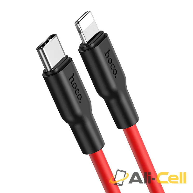 Cable Type-C to Lightning “X21 Plus” PD (X21 Plus Pd Type C Lightning Black Red, 1.0m) — 2