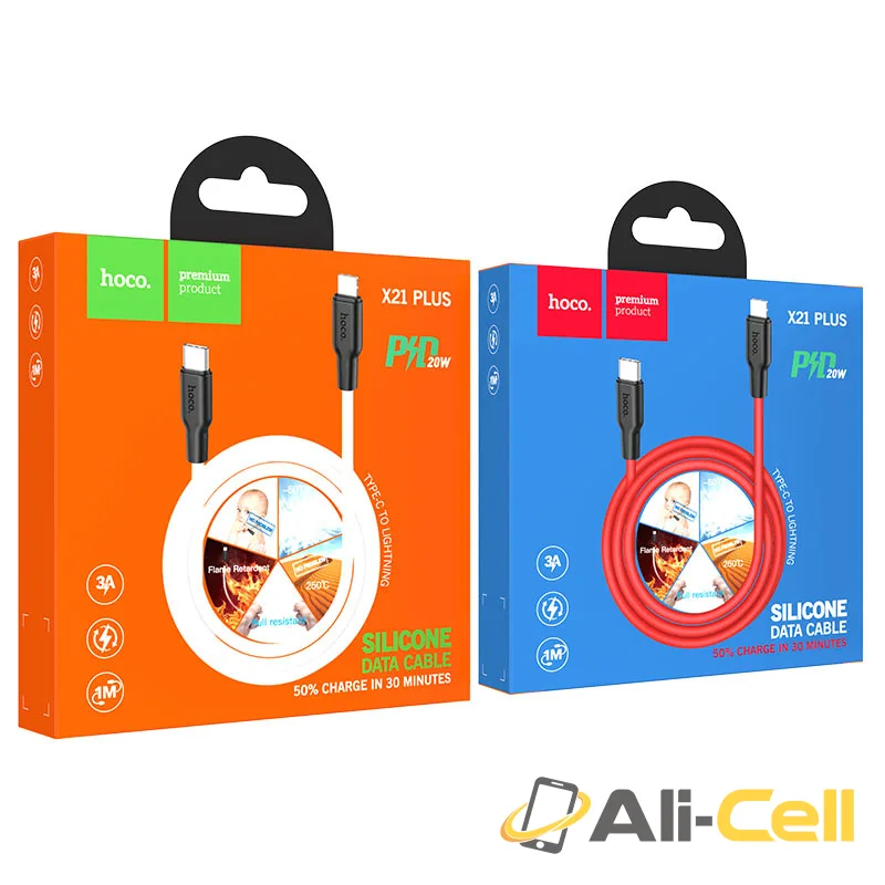 Cable Type-C to Lightning “X21 Plus” PD (X21 Plus Pd Type C Lightning Black White, 1.0m) — 7