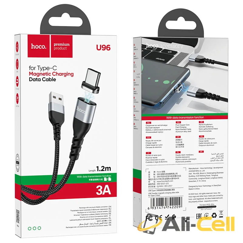Cable USB to Type-C “U96 Traveller” charging data sync (U96 Type C Black, 1.2m) — 7