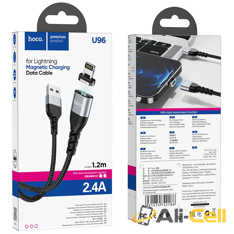 Cable USB to Lightning “U96 Traveller” charging data sync (U96 Lightning Black, 1.2m) — 7