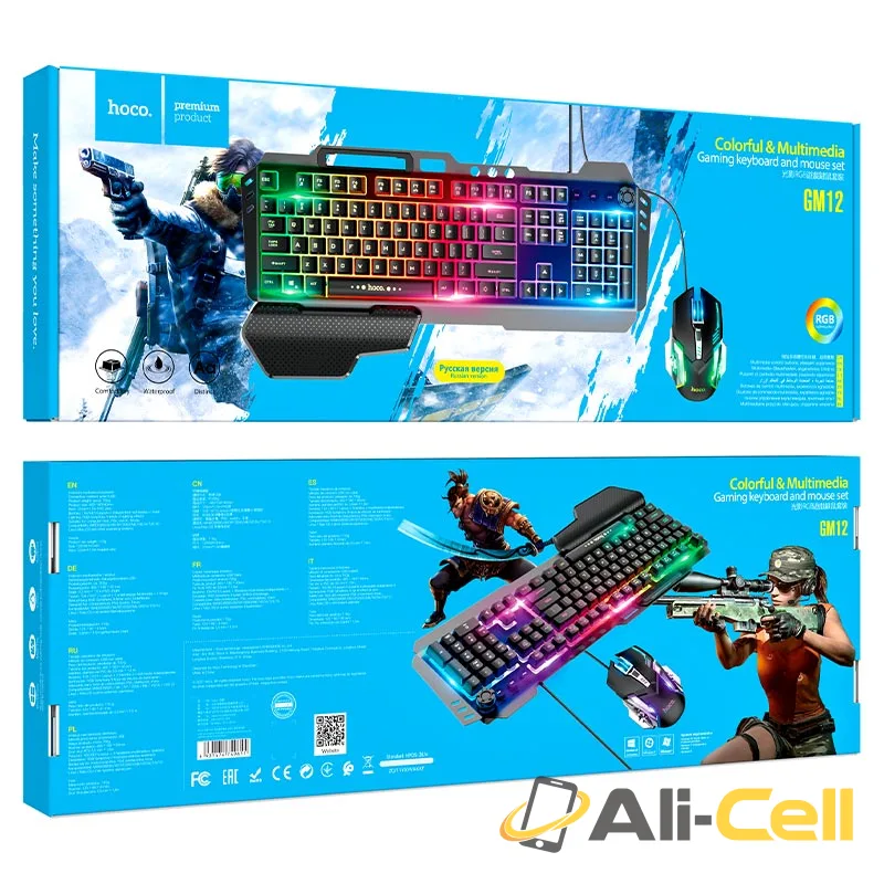 Keyboard + mouse set “GM12 Light and shadow” RGB EN / RU (Gm12 En Black) — 7