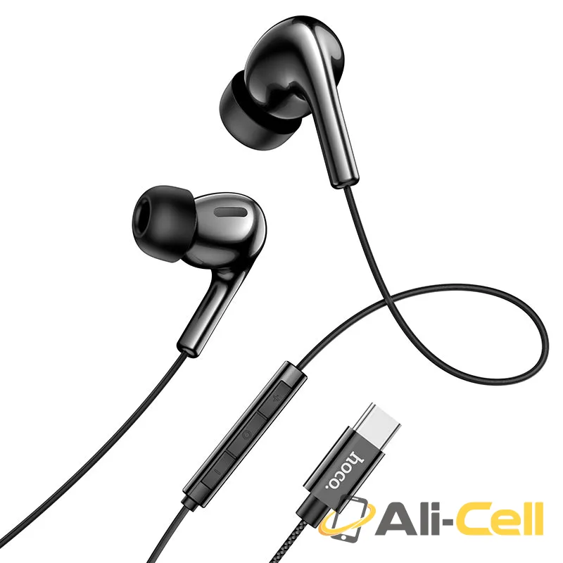 Wired earphones Type-C “M91 Shelly” with mic (M91 Ceramic Black)