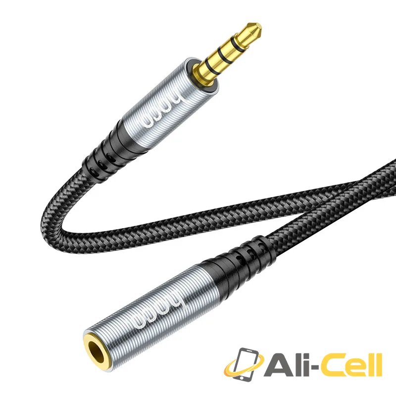 Audio extension cable 3.5mm male to female “UPA20” (Upa20 Metal Grey, 2m) — 3