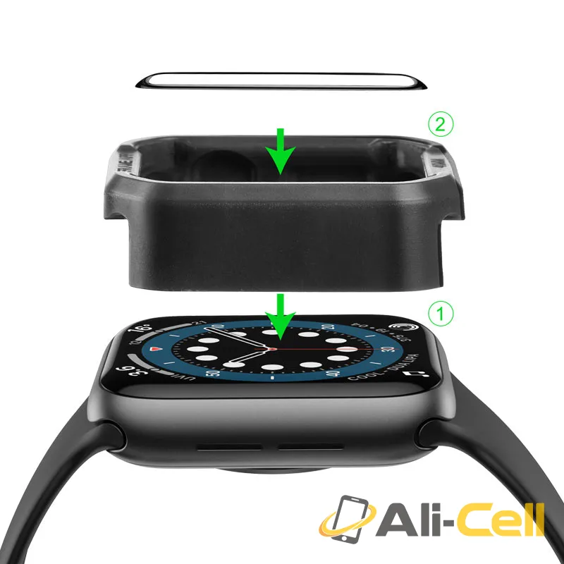 Screen protector for Apple Watch “A29” tempered glass (A29 Iw 4 5 6 Se Black, 4 5 6 Se 40mm) — 4