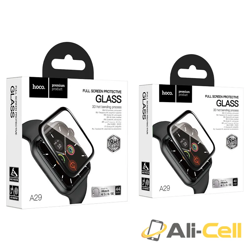 Screen protector for Apple Watch “A29” tempered glass (A29 Iw 4 5 6 Se Black, 4 5 6 Se 40mm) — 7