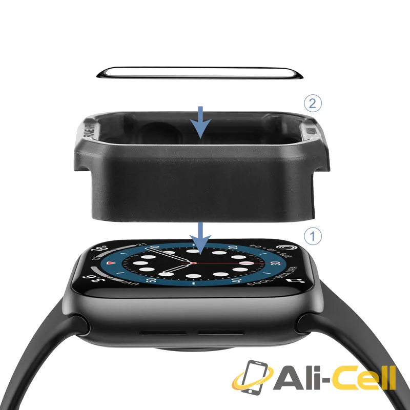 Screen protector for Apple Watch “A30” tempered glass (A30 Iw 7 Black, 7 45mm) — 4