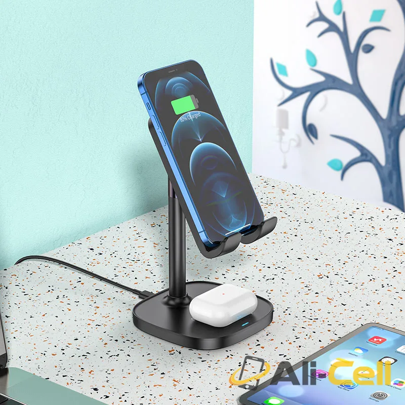 Tabletop wireless charging holder “CW37 Thorough” 2-in-1 (Cw37 White) — 6