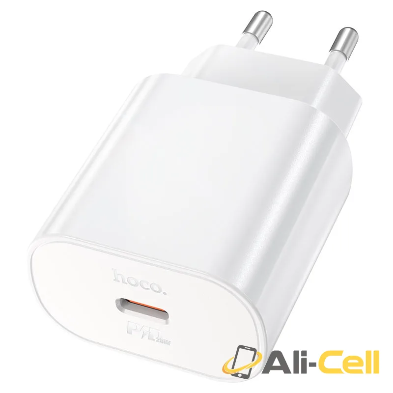 Wall charger “N22 Jetta” PD25W EU set with cable (N22 Tc Tc White, Set With Type C To Type C Cable) — 2