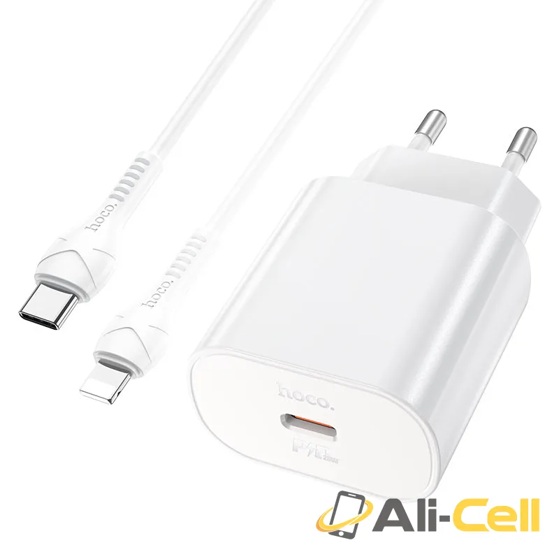 Wall charger “N22 Jetta” PD25W EU set with cable (N22 Tc Tc White, Set With Type C To Type C Cable) — 3
