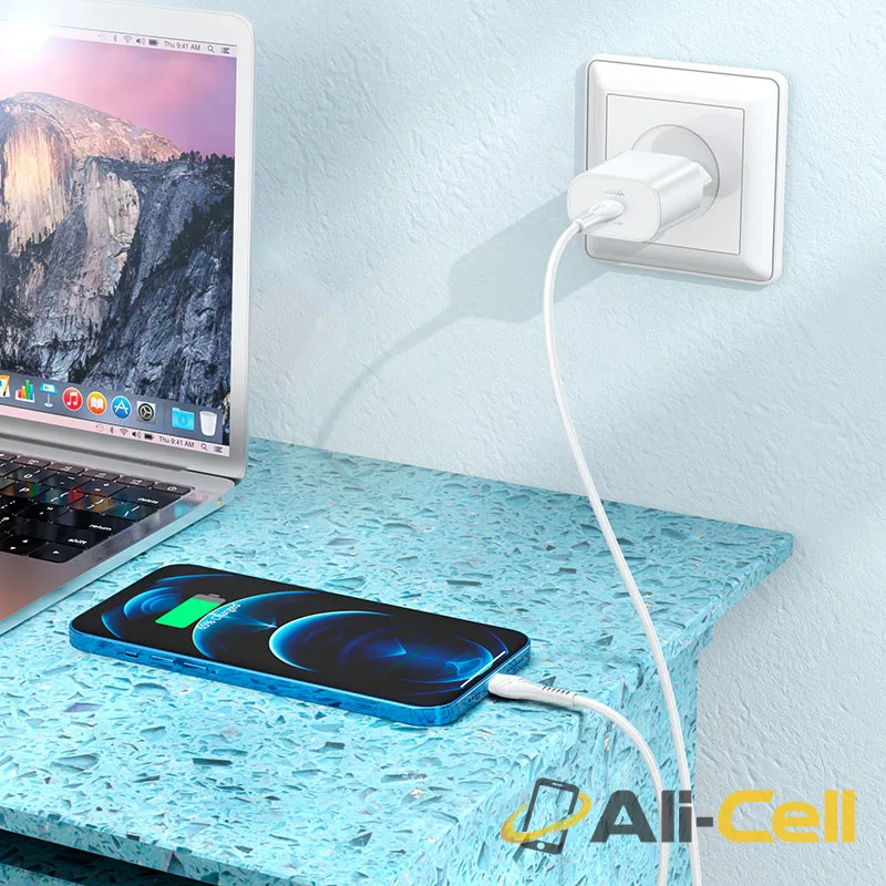 Wall charger “N22 Jetta” PD25W EU set with cable (N22 Tc Tc White, Set With Type C To Type C Cable) — 6