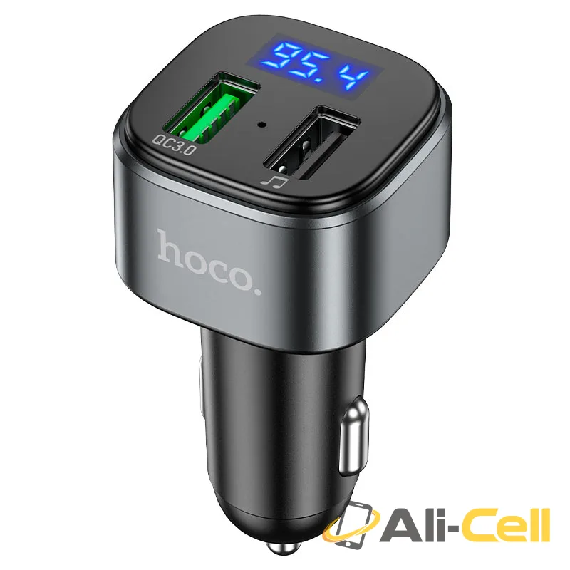 Car charger “E67 Fighter” QC3.0 with wireless FM transmitter (E67 Black)