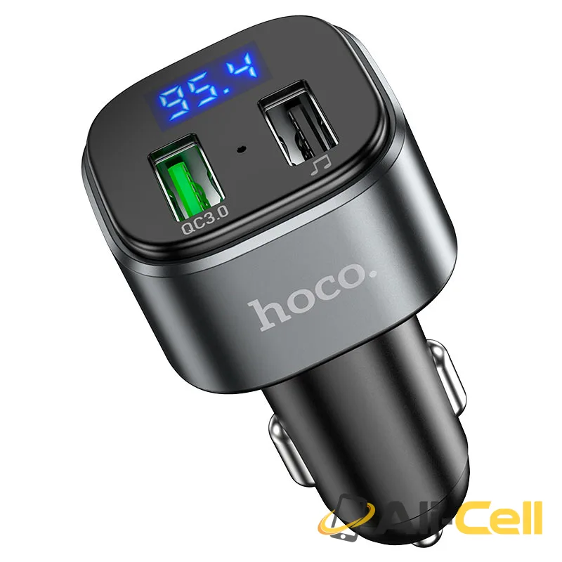 Car charger “E67 Fighter” QC3.0 with wireless FM transmitter (E67 Black) — 2
