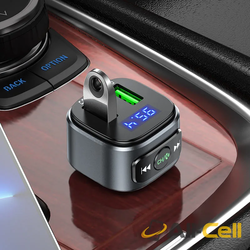 Car charger “E67 Fighter” QC3.0 with wireless FM transmitter (E67 Black) — 5