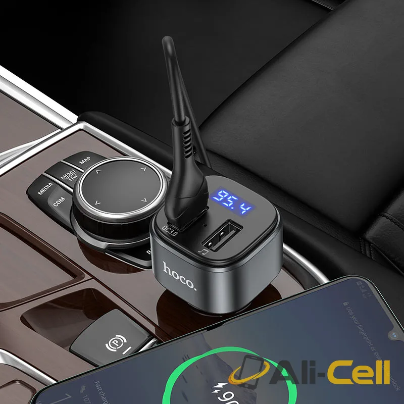 Car charger “E67 Fighter” QC3.0 with wireless FM transmitter (E67 Black) — 6