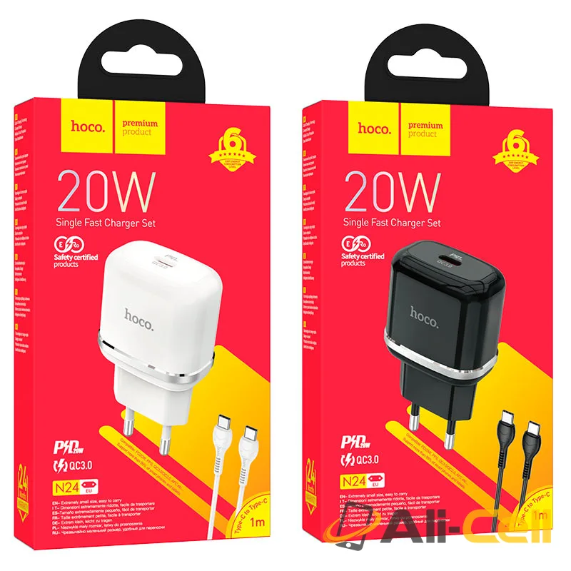 Wall charger “N24 Victorious” PD20W EU set with cable (N24 Tc Ltn White, Set With Type C To Lightning Cable) — 7