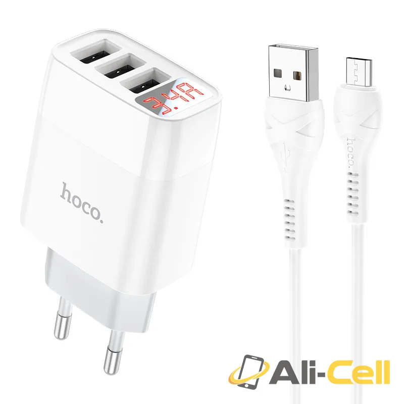 Wall charger “C93A Easy charge” EU set with cable (C93a Micro Usb White, Set With Micro Usb Cable)