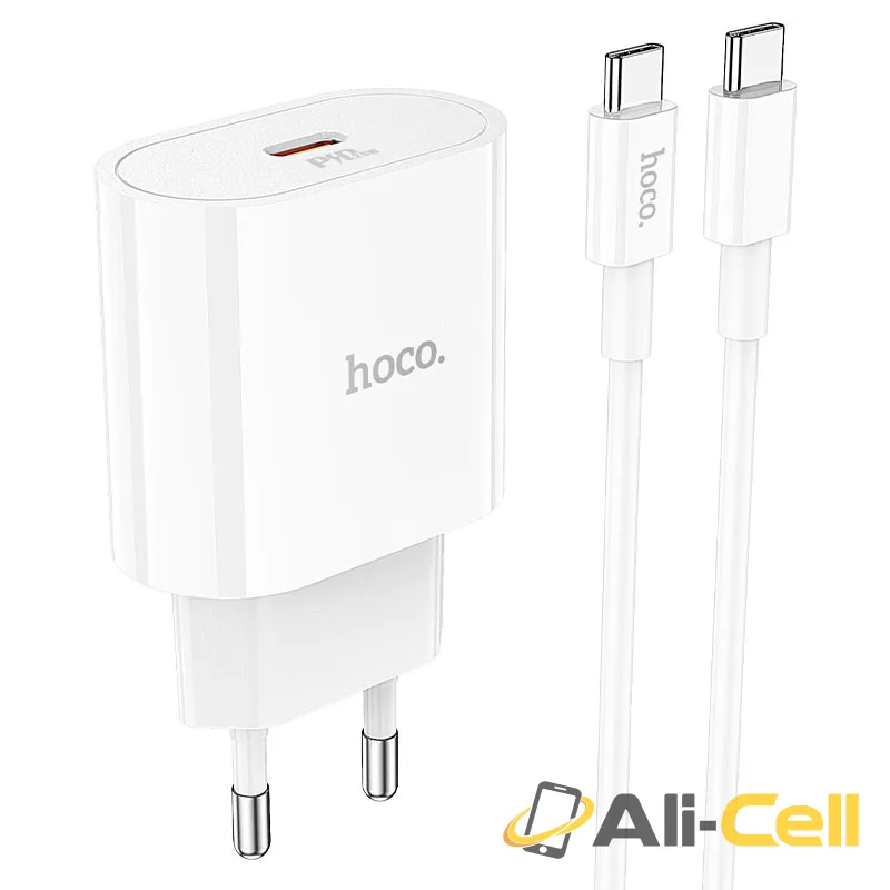 Wall charger “C94A Metro” PD20W EU set with cable (C94a Tc Tc White, Set With Type C To Type C Cable)