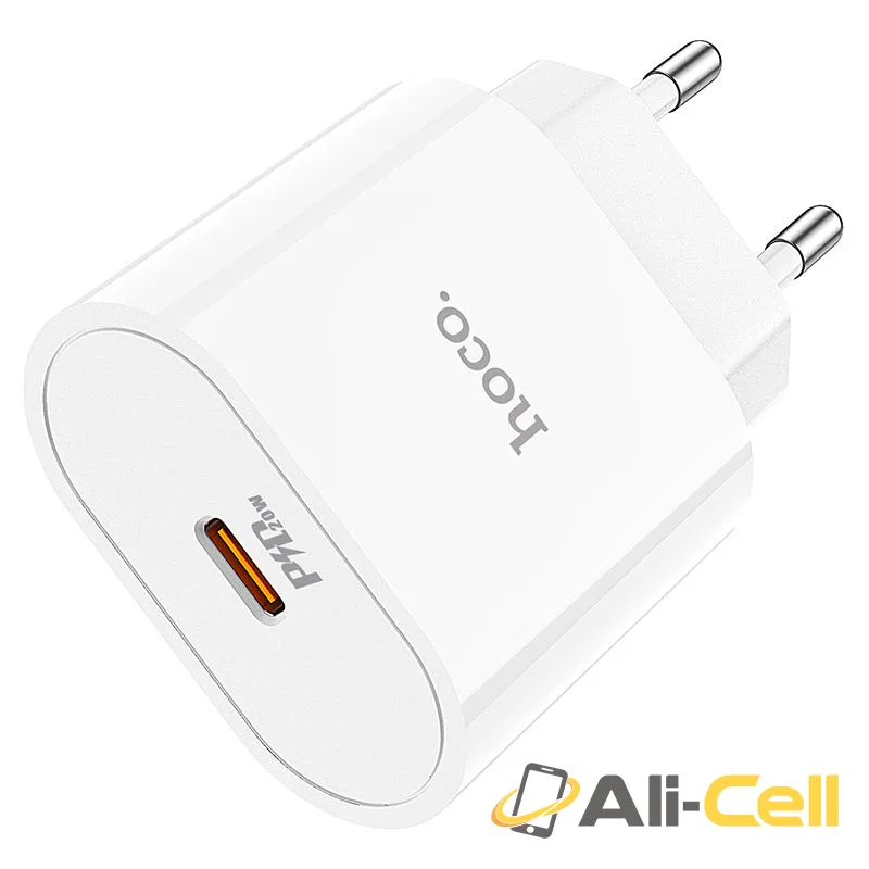 Wall charger “C94A Metro” PD20W EU set with cable (C94a Tc Ltn White, Set With Type C To Lightning Cable) — 2