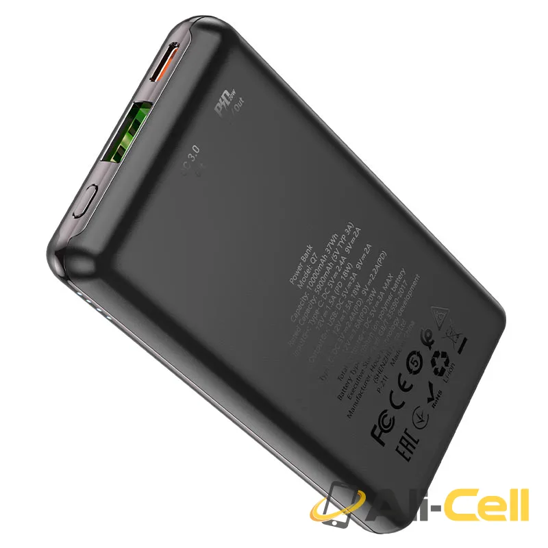 Power bank “Q7 Exquisite” PD20W+QC3.0 10000mAh (Q7 Black) — 4