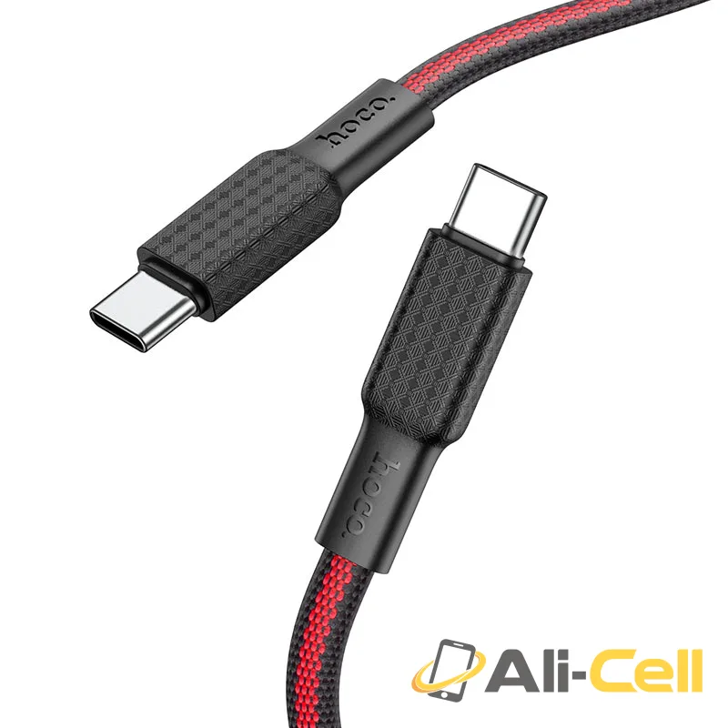 Cable Type-C to Type-C “X69 Jaeger” 60W charging data sync (X69 60w Tc Tc Black Red, 1.0m)