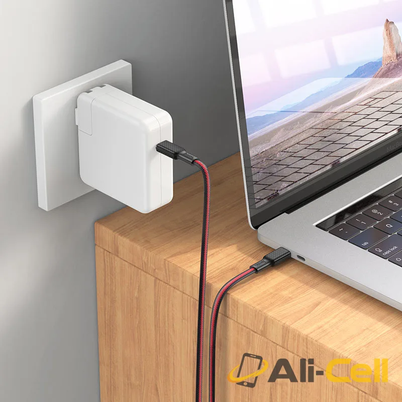 Cable Type-C to Type-C “X69 Jaeger” 60W charging data sync (X69 60w Tc Tc Black Red, 1.0m) — 6