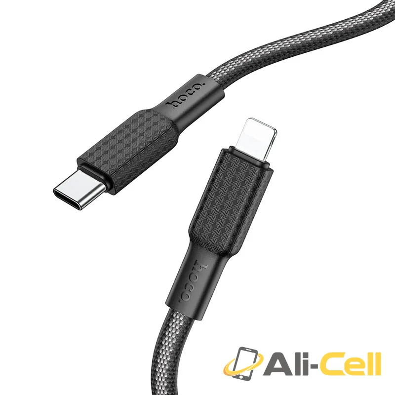 Cable Type-C to Lightning “X69 Jaeger” PD charging data sync (X69 Pd Tc Ltn Black White, 1.0m)