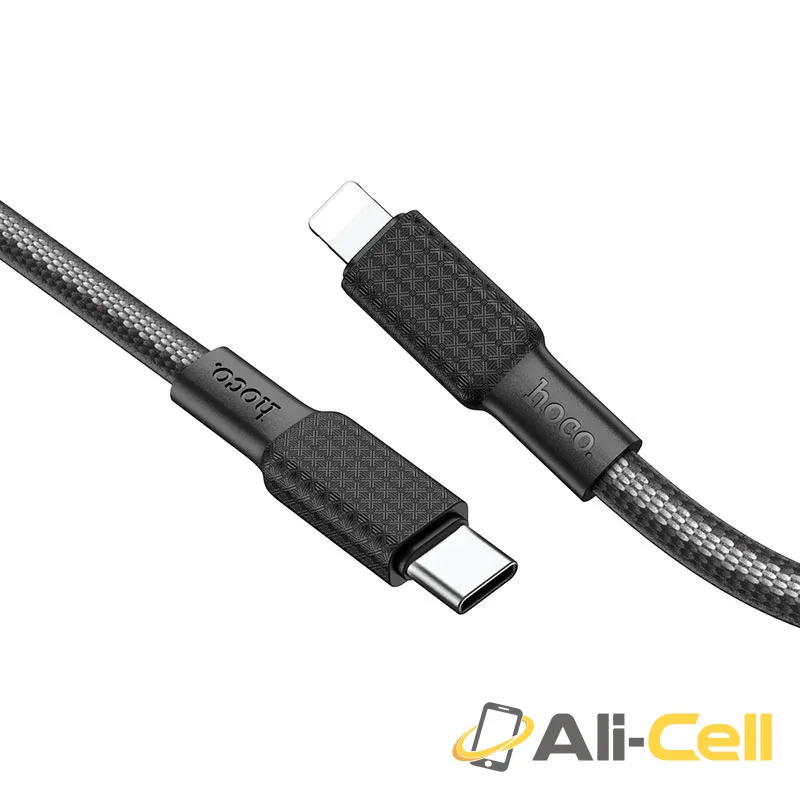 Cable Type-C to Lightning “X69 Jaeger” PD charging data sync (X69 Pd Tc Ltn Black White, 1.0m) — 2