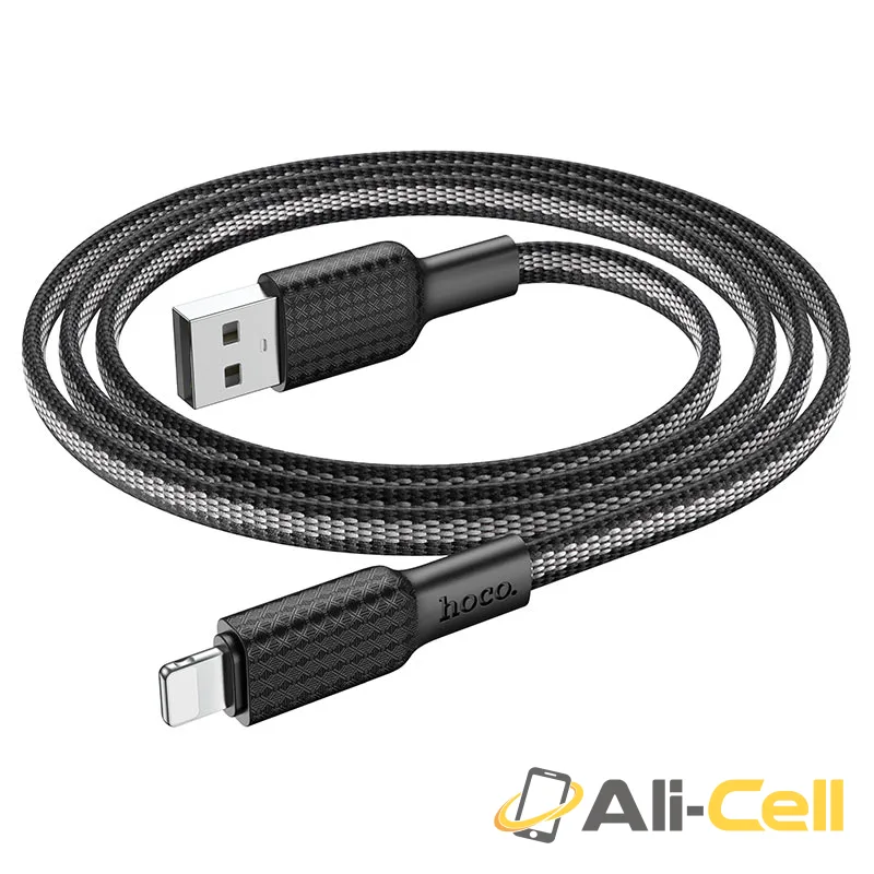 Cable USB to Lightning “X69 Jaeger” charging data sync (X69 Usb Ltn Black Red, 1.0m) — 3