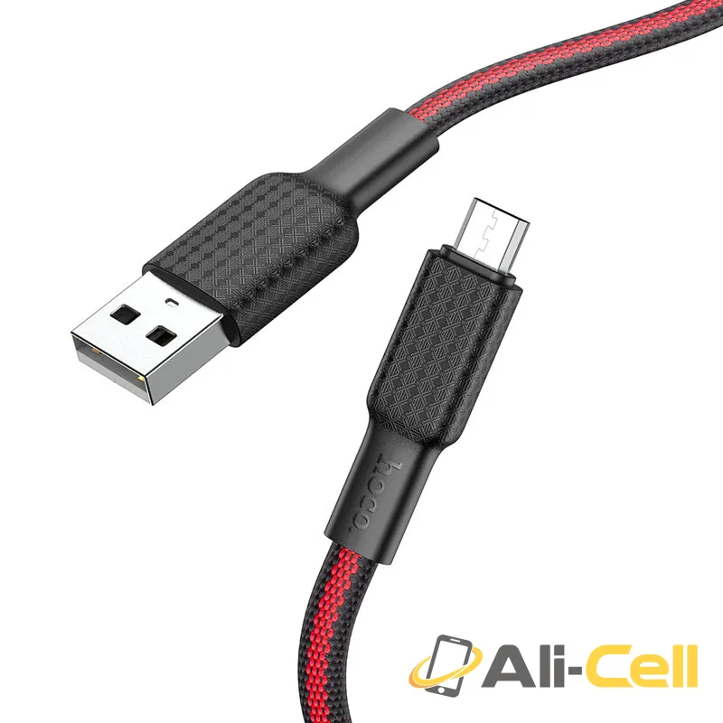 Cable USB to Micro-USB “X69 Jaeger” charging data sync (X69 Micro Usb Black Red, 1.0m)