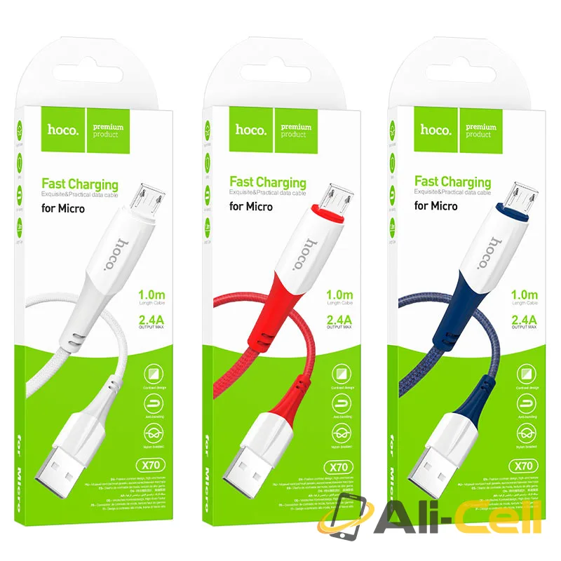 Cable USB to Micro-USB “X70 Ferry” charging data sync (X70 Micro Usb White, 1.0m) — 7