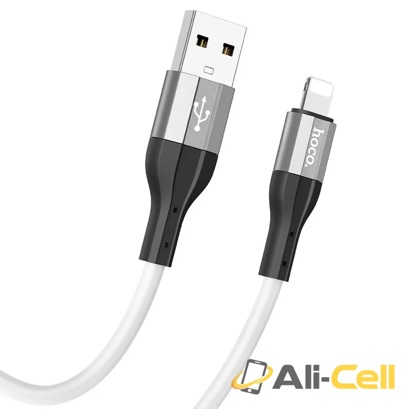 Cable USB to Lightning “X72 Creator” silicone charging data sync (X72 Ltn White, 1.0m)