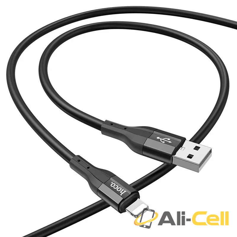 Cable USB to Lightning “X72 Creator” silicone charging data sync (X72 Ltn Black, 1.0m) — 2