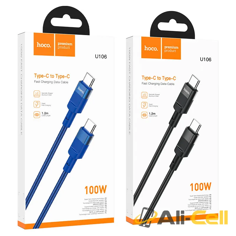 Cable Type-C to Type-C “U106 Moulder” 100W charging data sync (U106 100w Tc Tc Blue, 1.2m) — 7