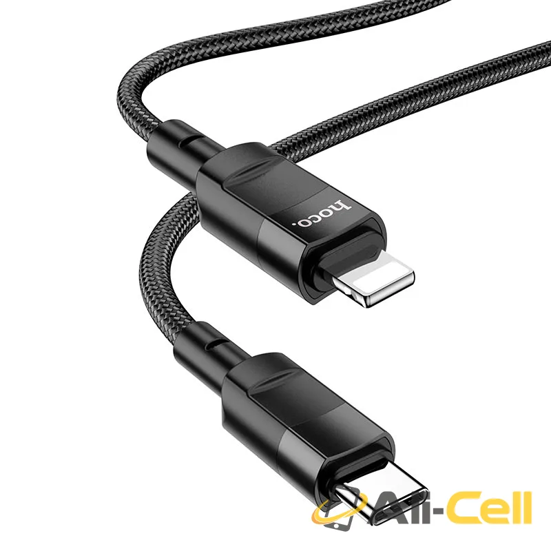 Cable Type-C to Lightning “U106 Moulder” PD charging data sync (U106 Tc Ltn Black, 1.2m) — 2