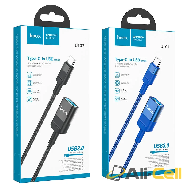 Extension cable Type-C male to USB female USB3.0 “U107” (U107 Tc Blue, 1.2m) — 7
