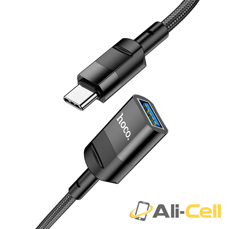 Extension cable Type-C male to USB female USB3.0 “U107” (U107 Tc Black, 1.2m)