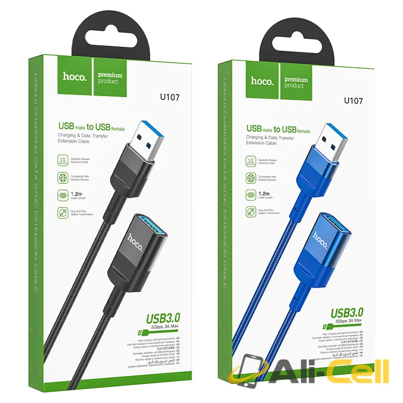 Extension cable USB male to USB female USB3.0 “U107” (U107 Usb Black, 1.2m) — 7