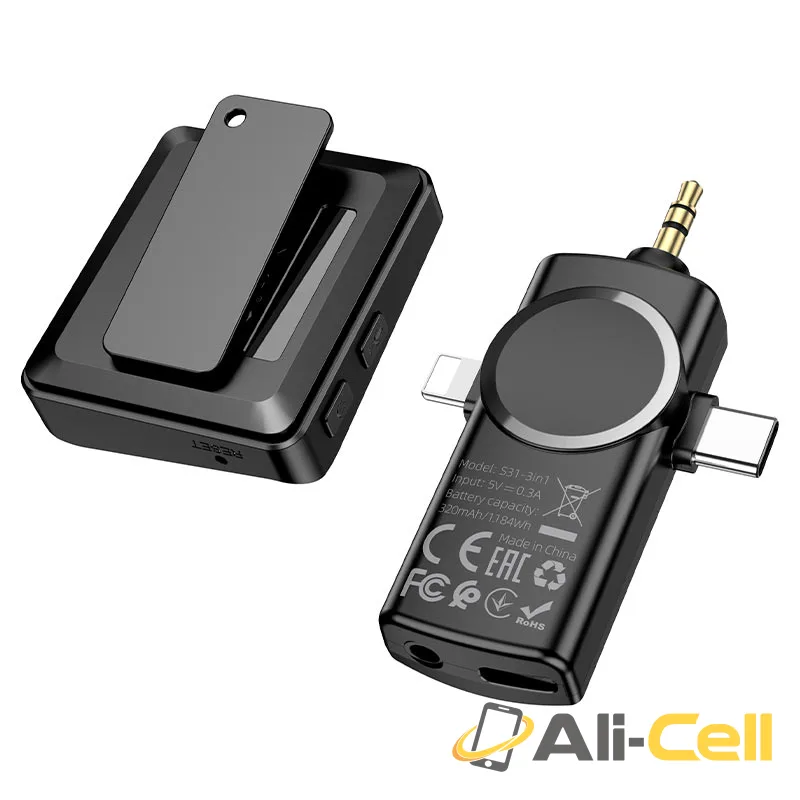Microphone “S31 Stream” wireless with 3-in-1 receiver (S31 Mic 3in1 Receiver Black) — 4