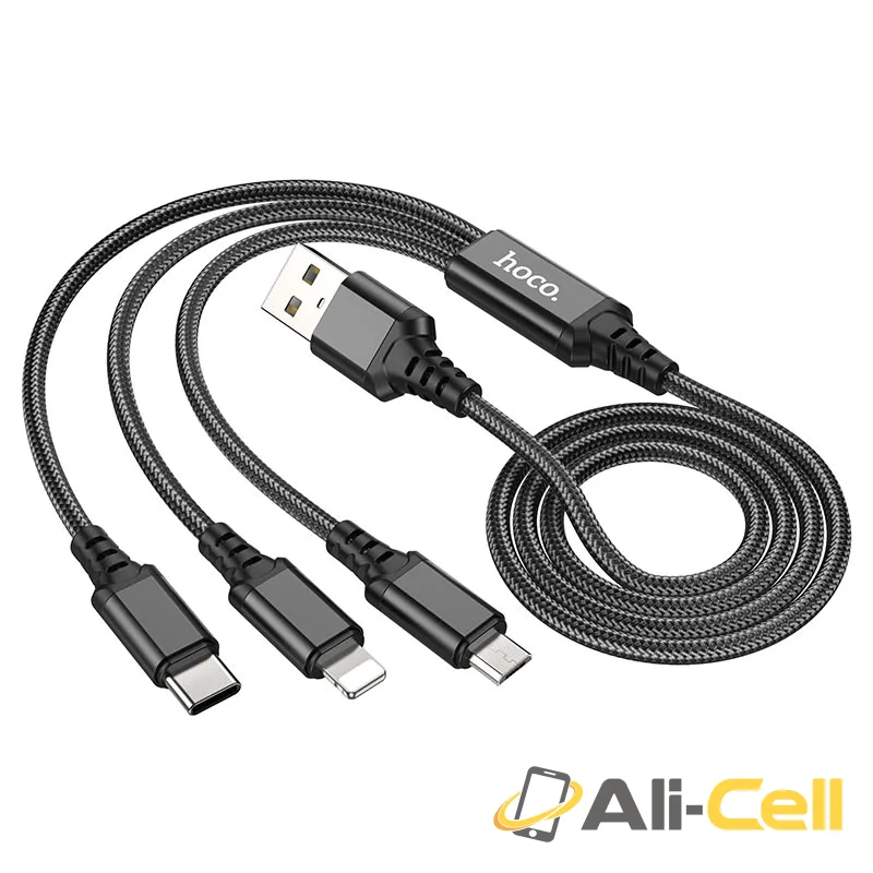 Cable 3-in-1 “X76 Super” charging wire (X76 3in1 Black, 1.0m) — 4