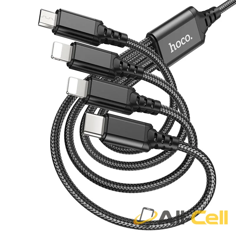 Cable 4-in-1 “X76 Super” for 2xLightning charging wire (X76 4in1 2ltn Tc Musb Black, 1.0m)