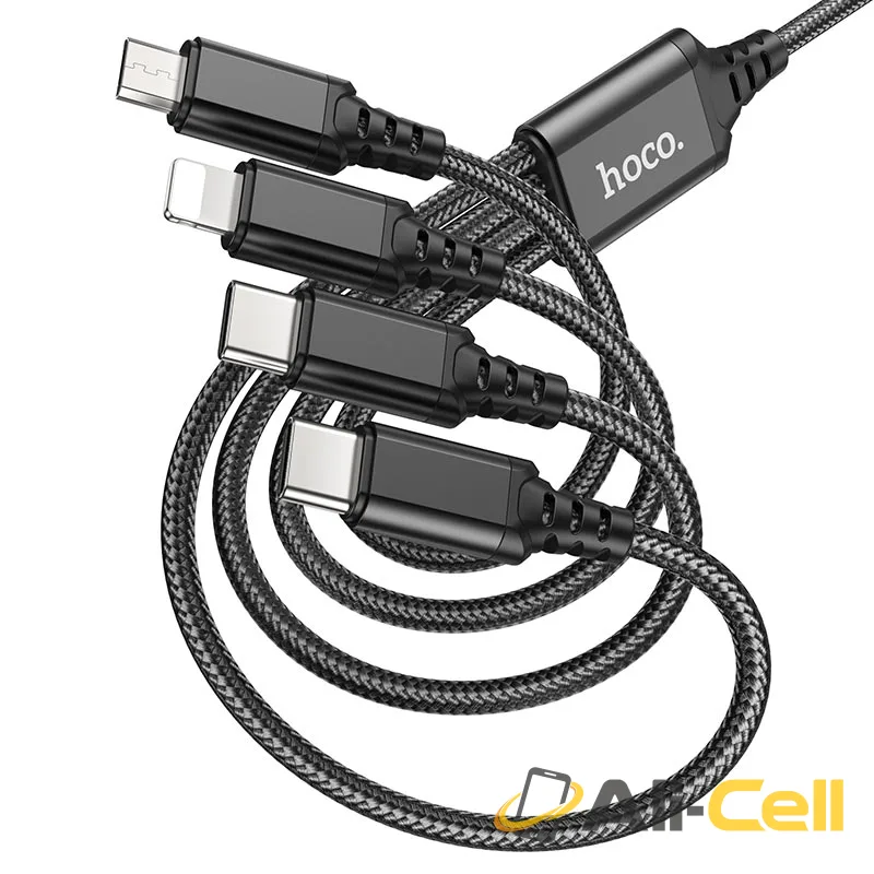 Cable 4-in-1 “X76 Super” for 2xType-C charging wire (X76 4in1 2tc Ltn Musb Black, 1.0m)