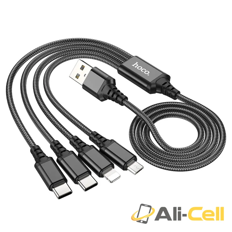 Cable 4-in-1 “X76 Super” for 2xType-C charging wire (X76 4in1 2tc Ltn Musb Black, 1.0m) — 4