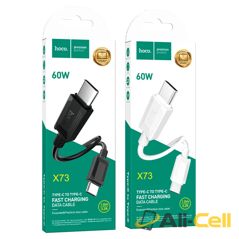 Cable Type-C to Type-C “X73” 60W charging data sync (X73 60w Tc Tc Black, 1.0m) — 7