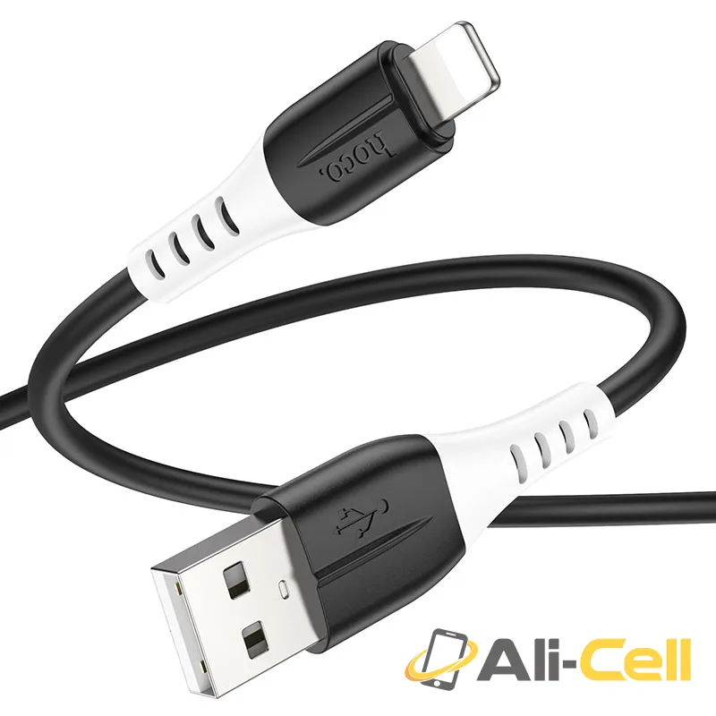 Cable USB to Lightning “X82” charging data sync (X82 Usb Ltn Black, 1.0m) — 3