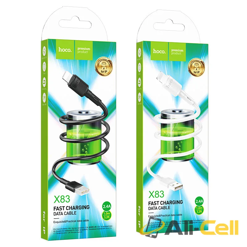 Cable USB to Lightning “X83 Victory” charging data sync (X83 Usb Ltn Black, 1.0m) — 7