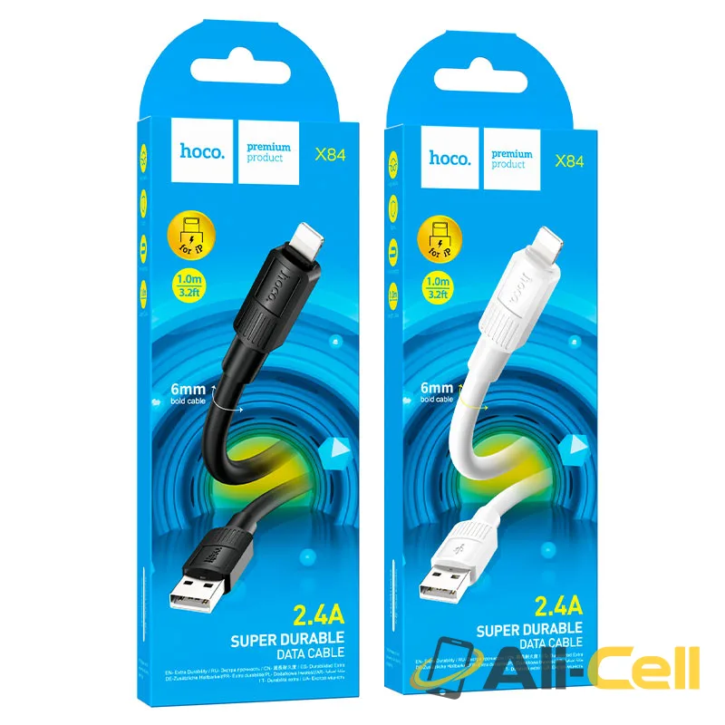 Cable USB to Lightning “X84 Solid” charging data sync (X84 Usb Ltn Black, 1.0m) — 7