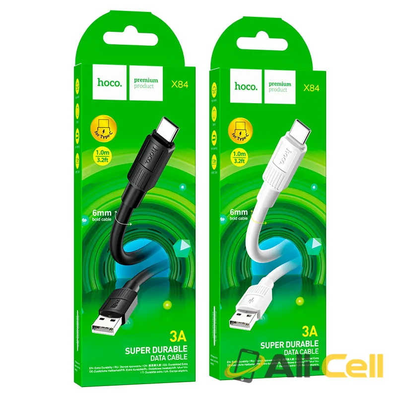 Cable USB to Type-C “X84 Solid” charging data sync (X84 Usb Tc White, 1.0m) — 7