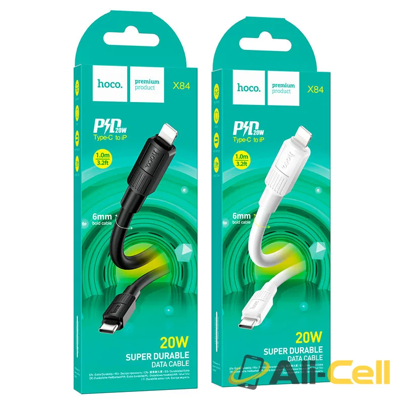 Cable Type-C to Lightning “X84 Solid” PD charging data sync (X84 Pd Tc Ltn White, 1.0m) — 7