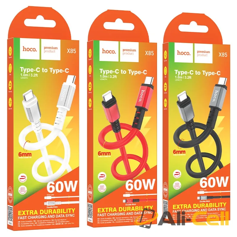 Cable Type-C to Type-C “X85 Strength” 60W charging data sync (X85 60w Tc Tc Red, 1.0m) — 7